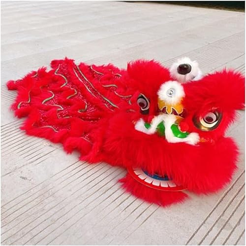 PZEOB 9 Zoll Chinesischer Löwentanz Löwentanzkostüm Traditionelles Maskottchen Löwentanzkopf Chinesischer Drachentanzkostüm Neujahrsdrache von PZEOB