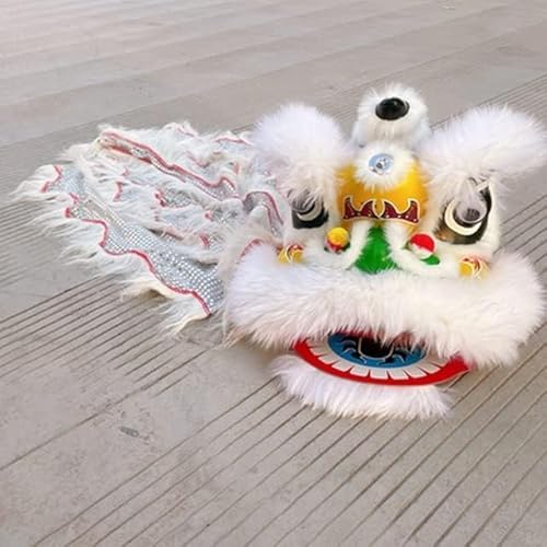 PZEOB 9 Zoll Chinesischer Löwentanz Löwentanzkostüm Traditionelles Maskottchen Löwentanzkopf Chinesischer Drachentanzkostüm Neujahrsdrache von PZEOB