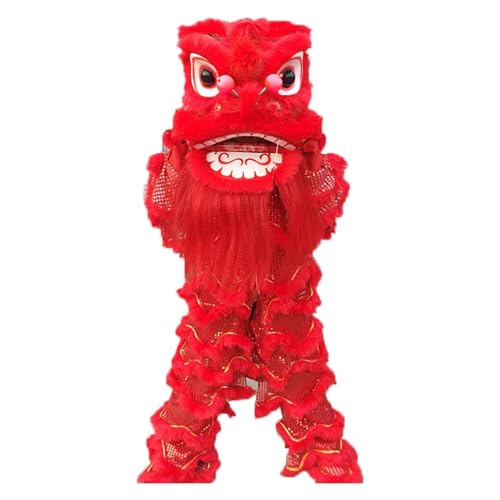 PZEOB Chinesisches Löwen-Erwachen, einzelnes Löwentanz-Maskottchen-Kostüm, traditioneller chinesischer Löwentanz, Frühlingsfest, Garn, Löwentanz von PZEOB
