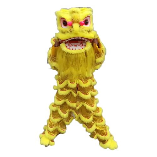 PZEOB Chinesisches Löwen-Erwachen, einzelnes Löwentanz-Maskottchen-Kostüm, traditioneller chinesischer Löwentanz, Frühlingsfest, Garn, Löwentanz von PZEOB