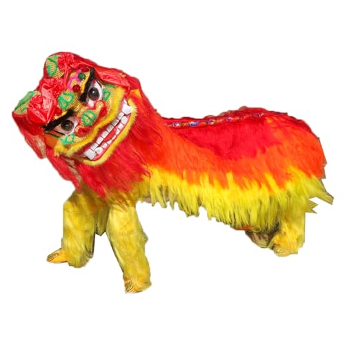 PZEOB Chinesisches Löwentanz-Maskottchenkostüm 21,6 x 23,6 x 17,7 Zoll Chinesisches Neujahrslöwentanz-Auftritt für Löwentanz für Erwachsene von PZEOB