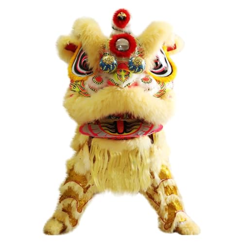 PZEOB Handgefertigtes chinesisches Drachentanz-Löwentanz-Kostüm, bemaltes chinesisches Neujahrs-Löwentanz-Performance-Kostüm, Woll-Löwentanz von PZEOB