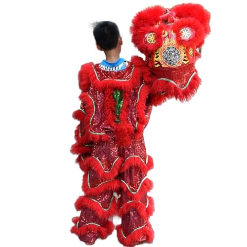 PZEOB Lion Dance Kopf Chinesischen Drachen Tanz Kostüm Requisiten Erwachsene Leistung Lion Dance Set Chinesischen Löwen Kopf Lion Dance Cosplay von PZEOB