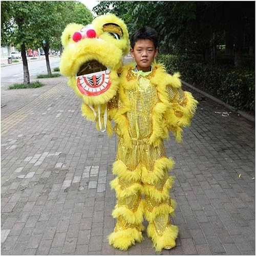 PZEOB Lion Dance Kopf Chinesischen Drachen Tanz Kostüm Requisiten Erwachsene Leistung Lion Dance Set Chinesischen Löwen Kopf Lion Dance Cosplay von PZEOB