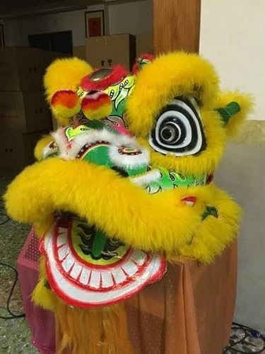 PZEOB Löwentanzkopf, chinesisches traditionelles Festival, Performance, Seidendrachentanz, doppelter Drachentanz für Erwachsene, handgefertigter Löwentanz von PZEOB