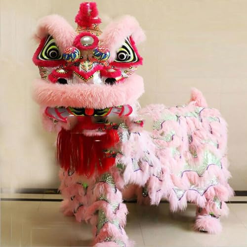 PZEOB Wolllöwentanz 5,2–5,5 Fuß, 5,5–5,8 Fuß chinesischer Drachentanz für zwei Erwachsene, chinesisches Neujahr, Löwentanz-Maskottchen-Kostüm-Requisiten von PZEOB