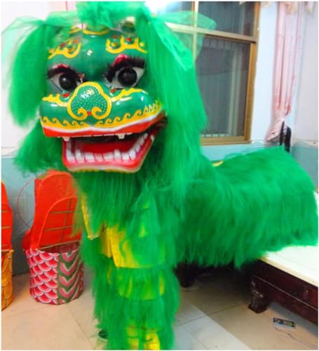 Wolle Handgefertigter Löwentanz Chinesischer Drachentanz Löwentanz Maskottchenkostüme Erwachsene Cosplay Party Löwentanzkostüme von PZEOB