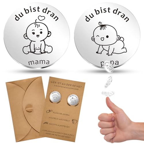 PZJOALN Taufgeschenke für Jungen oder Mädchen, Baby Party Geschenke, Geschenke für werdende Eltern, Adventsgeschenkfüller, Münzwurf zur Entscheidung von PZJOALN