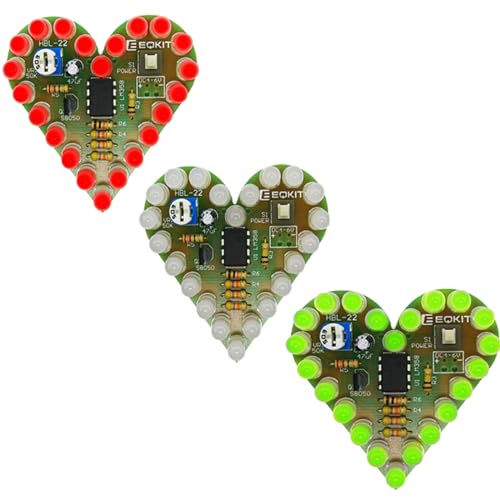 DIY Bausatz Herzform Atmende Lampe Bausatz DC 4V-6V Atmende LED Suite Rot Weiß Blau Grün DIY Elektronische Produktion zum Lernen Rot Grün Weiß,3Stück DIY Bausatz Herzform Atmende Lampe Bausatz DC 4V-6V Atmende LED Suite Rot Weiß Blau Grün DIY Elektronische Produktion zum Lernen Rot Grün Weiß,3Stück von PZMYJB