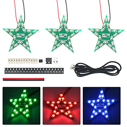 Löten Ausbildung Praxis Lernen Elektronik-Bausätze Fünf-Pointed Star Atmung Gradient DIY-Bausatz DC 4-6V für Weihnachten Rot Grün Blau Löten Ausbildung Praxis Lernen Elektronik-Bausätze Fünf-Pointed Star Atmung Gradient DIY-Bausatz DC 4-6V für Weihnachten Rot Grün Blau von PZMYJB