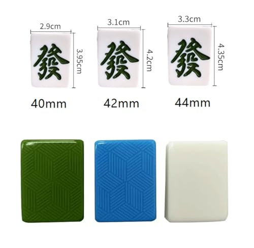 PZOFERLIN Chinesische Mahjong-Spielsteine Chinesisches Mahjong-Set, 144 Jade-Fliesen, Aufbewahrungsbox, Mehrfarbig, mehrere Größen(Blue,44mm) von PZOFERLIN