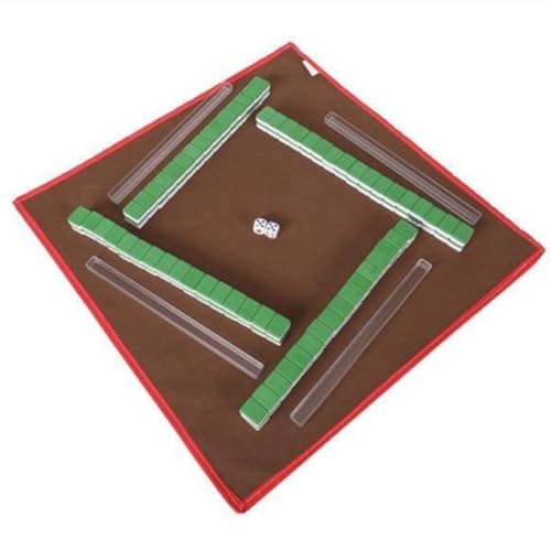 PZOFERLIN Chinesische Mahjong-Spielsteine Chinesisches Mahjong-Set, Melamin-Steine, 30 mm, Mehrfarbig, mit Aufbewahrungstasche und Lineal(Green) von PZOFERLIN