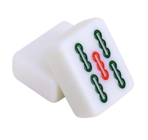 PZOFERLIN Chinesische Mahjong-Spielsteine Chinesisches Mahjong-Set, Melamin-Steine, 30 mm, Mehrfarbig, mit Aufbewahrungstasche und Lineal(White) von PZOFERLIN