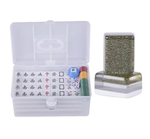 PZOFERLIN Chinesische Mahjong-Spielsteine Chinesisches Mahjong-Set aus Kristall, 144 Steine, mit Kunststoffbox und Tischdecke, Schwarz PZOFERLIN Chinesische Mahjong-Spielsteine Chinesisches Mahjong-Set aus Kristall, 144 Steine, mit Kunststoffbox und Tischdecke, Schwarz von PZOFERLIN