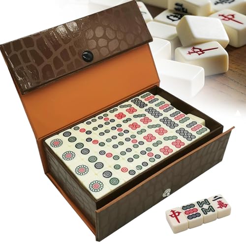 PZOFERLIN Chinesische Mahjong-Spielsteine Chinesisches Mahjong-Set mit 144 Steinen und Tragetasche for Reisen und Partys PZOFERLIN Chinesische Mahjong-Spielsteine Chinesisches Mahjong-Set mit 144 Steinen und Tragetasche for Reisen und Partys von PZOFERLIN