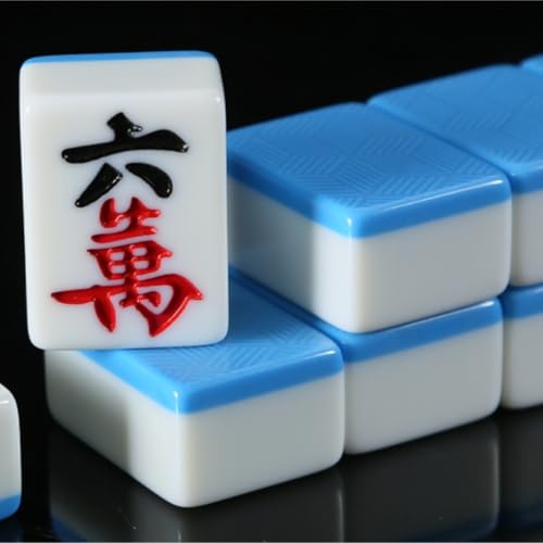 PZOFERLIN Chinesische Mahjong-Spielsteine Chinesisches Mahjong-Spielset, 136 Kunstharz-Spielsteine, Grün, 46/48/50 mm(50mm) von PZOFERLIN