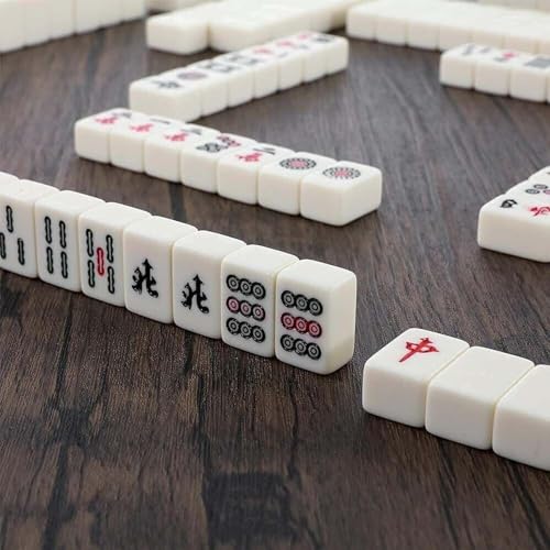 PZOFERLIN Chinesische Mahjong-Spielsteine Chinesisches Mahjong-Spielset, 144 weiße Spielsteine, 2 Würfel, Tragetasche, Anleitungsheft PZOFERLIN Chinesische Mahjong-Spielsteine Chinesisches Mahjong-Spielset, 144 weiße Spielsteine, 2 Würfel, Tragetasche, Anleitungsheft von PZOFERLIN