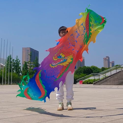 PZOFERLIN Drachen-Tanz-Fitnessband Dragon Poi Streamer Band for Kinder, Mehrfarbig, mehrere Größen, 1 Stück(Colorful,2M) von PZOFERLIN