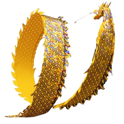 PZOFERLIN Drachen-Tanz-Fitnessband Kunststoffkopf-Drachen-Poi-Tanzband mit Seil 8 m/10 m(10 M (33 Ft)) von PZOFERLIN