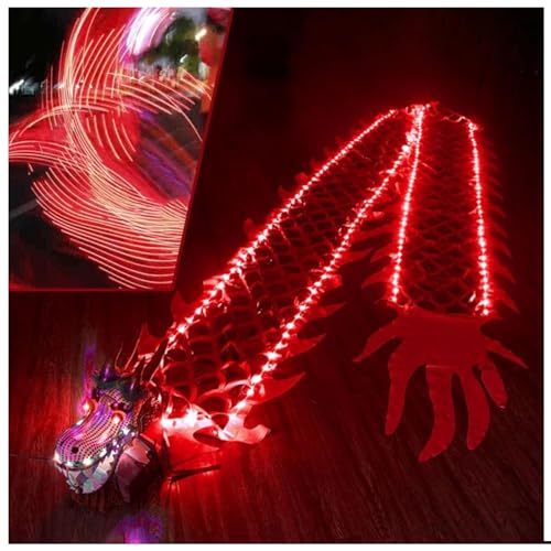 PZOFERLIN Drachen-Tanz-Fitnessband LED Dragon Poi Fitness Streamer Dragon Dance Ribbon Outdoor Sports Mehrere Größen(6M) von PZOFERLIN