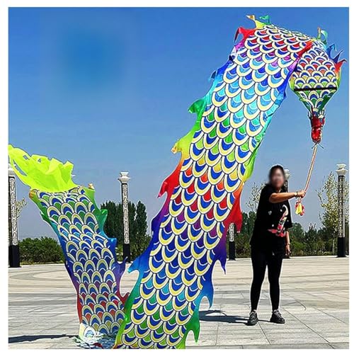 PZOFERLIN Drachen-Tanzbänder Dragon Poi Fitnessband, Mehrfarbig, mehrere Größen, 6m, 8m, 10m(Colorful,6M) von PZOFERLIN