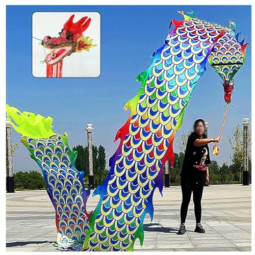 PZOFERLIN Drachen-Tanzbänder Dragon Poi Fitnessband, Mehrfarbig, mehrere Größen, 6m, 8m, 10m(Colorful,8M) von PZOFERLIN