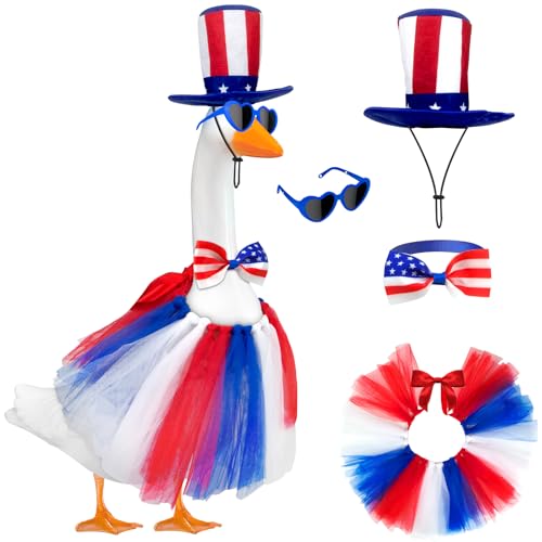 Independence Day Goose Outfit mit Sonnenbrille und Krawatte, Veranda-Gans-Outfits für 58,4 cm / 43,2 cm Zement-Kunststoff-Gans-Kleidung, Kostüme, 4. Juli Gänseoutfit für Party, Outdoor, Terrasse, Hof Independence Day Goose Outfit mit Sonnenbrille und Krawatte, Veranda-Gans-Outfits für 58,4 cm / 43,2 cm Zement-Kunststoff-Gans-Kleidung, Kostüme, 4. Juli Gänseoutfit für Party, Outdoor, Terrasse, Hof von PaLuQiYa