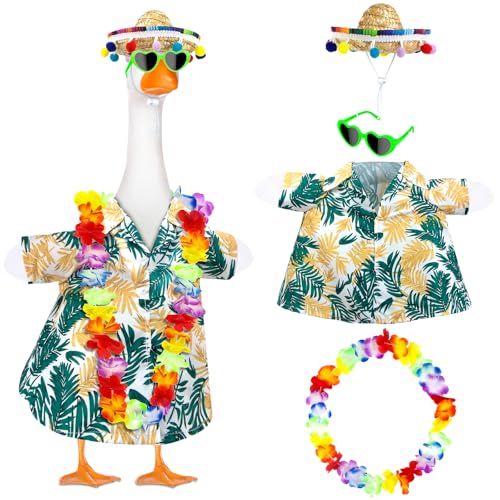 PaLuQiYa Hawaiianisches Gans-Outfit mit Sonnenbrille und Kranz, Veranda-Gänse-Outfits für 58,4 cm / 43,2 cm Zement-Kunststoff-Gans, Kleidung, Kostüme, Gartendekoration, Gans und Ente Kostüm für PaLuQiYa Hawaiianisches Gans-Outfit mit Sonnenbrille und Kranz, Veranda-Gänse-Outfits für 58,4 cm / 43,2 cm Zement-Kunststoff-Gans, Kleidung, Kostüme, Gartendekoration, Gans und Ente Kostüm für von PaLuQiYa