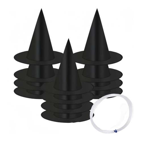 Paaruter Halloween-Kostümzubehör Dekoration 12 Stück Große Hexenhüte, Schwebendes Hängendes Design von Paaruter