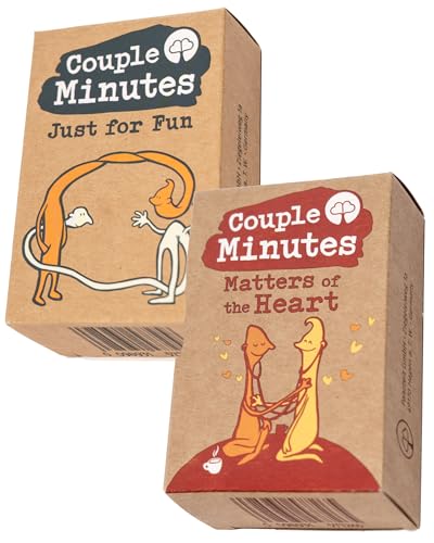 CoupleMinutes Pack of Two – 2 Card Games containing 53 Playful Conversation Starters for Couples – Wedding Gift 2024, for Women, Men, Parents, Inspiring on-The-go question Game (D) Pack of Two von Paarzeit