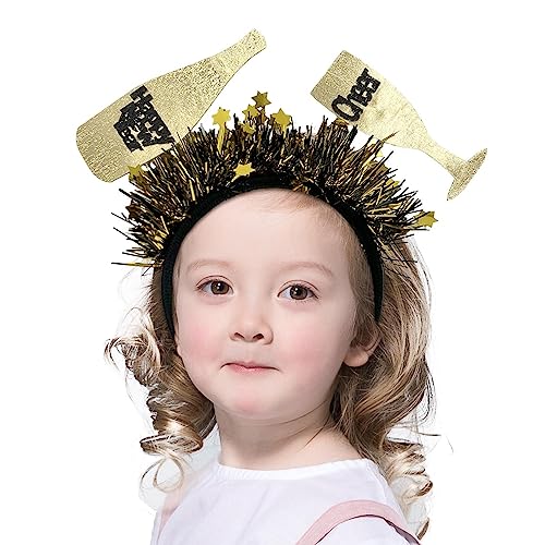 Haarreif mit Aufschrift "Happy Year", Champagner-Haarband, für , Neujahr, glitzernd, kreativ, für Partykostüm Haarreif mit Aufschrift "Happy Year", Champagner-Haarband, für , Neujahr, glitzernd, kreativ, für Partykostüm von Pacienjo