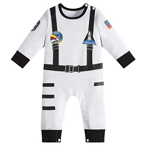 Paddy Field Astronauten Baby Jungen Mädchen Kostüm - Weltraumforscher Overall - Halloween Kostüme (3-6, Astronaut, 3-6 Months von Paddy Field
