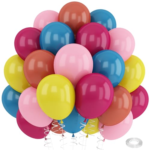 Luftballons in Hot Pink, Blau, Gelb, Orange, tropischer Luftballon, hawaiianische Party-Dekoration, 30,5 cm, für Kinder, Sommer, Flamingo, Pool, Geburtstag, Pfau, Blau, Rosa, Gelb, Orange Luftballons in Hot Pink, Blau, Gelb, Orange, tropischer Luftballon, hawaiianische Party-Dekoration, 30,5 cm, für Kinder, Sommer, Flamingo, Pool, Geburtstag, Pfau, Blau, Rosa, Gelb, Orange von Paeyeq