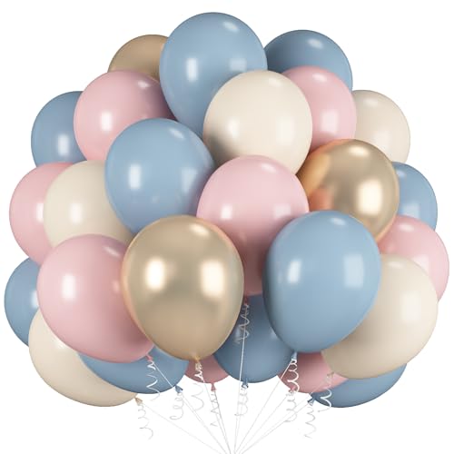 Luftballons zum Enthüllen, 60 Stück, 30,5 cm, staubig, blau, rosa, Chrom, Gold, Sand, Weiß, Ballon für Boho, Geschlecht, Verlobung, Junggesellinnenabschied, Geburtstag, Babyparty, Brautbär Luftballons zum Enthüllen, 60 Stück, 30,5 cm, staubig, blau, rosa, Chrom, Gold, Sand, Weiß, Ballon für Boho, Geschlecht, Verlobung, Junggesellinnenabschied, Geburtstag, Babyparty, Brautbär von Paeyeq