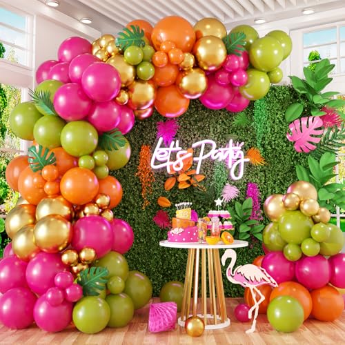Tropische hawaiianische Luftballons, Bogengirlande-Set, olivgrün und Hot Pink Orange Gold Ballons für Kinder, Hawaii, Sommer, Strand, Luau, Aloha, Pool, Geburtstag, Flamingo, Babyparty Tropische hawaiianische Luftballons, Bogengirlande-Set, olivgrün und Hot Pink Orange Gold Ballons für Kinder, Hawaii, Sommer, Strand, Luau, Aloha, Pool, Geburtstag, Flamingo, Babyparty von Paeyeq