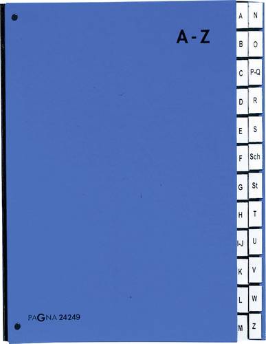 Pagna Pultordner 24249-02 Hartpappe Blau DIN A4 Anzahl der Fächer: 24 A-Z von Pagna