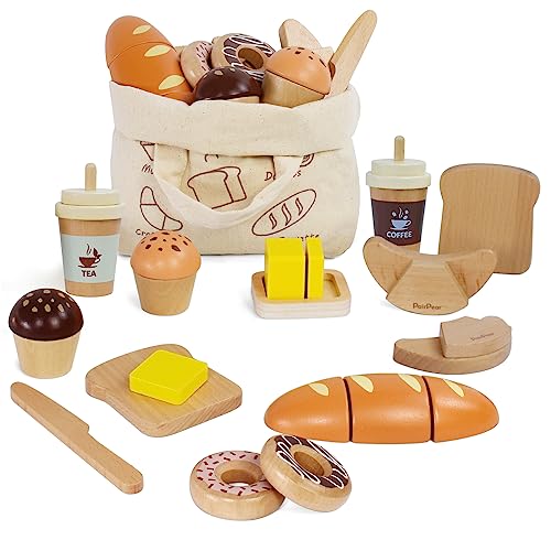 PairPear Holz Bäckerei Spielzeug Set Holz Spielzeug-Lebensmittel Frühstücks Spielset Küchenzubehör für Rollenspiele Schneide-Lebensmittel Zubehör für Kinderküche Geschenk für Jungen Mädchen PairPear Holz Bäckerei Spielzeug Set Holz Spielzeug-Lebensmittel Frühstücks Spielset Küchenzubehör für Rollenspiele Schneide-Lebensmittel Zubehör für Kinderküche Geschenk für Jungen Mädchen von PairPear