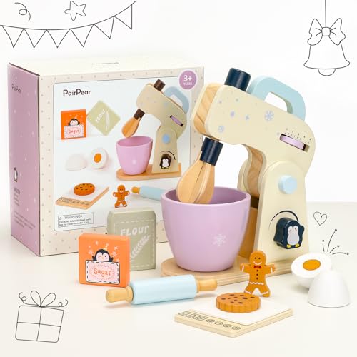 PairPear Holz Mixer Set Kinder Holzspielzeug Lebensmittel Backspielzeug mit Zubehör Zubehör für Kinderküche Spielen Küchenzubehör Rollenspiel Spielzeug für Mädchen und Jungen PairPear Holz Mixer Set Kinder Holzspielzeug Lebensmittel Backspielzeug mit Zubehör Zubehör für Kinderküche Spielen Küchenzubehör Rollenspiel Spielzeug für Mädchen und Jungen von PairPear