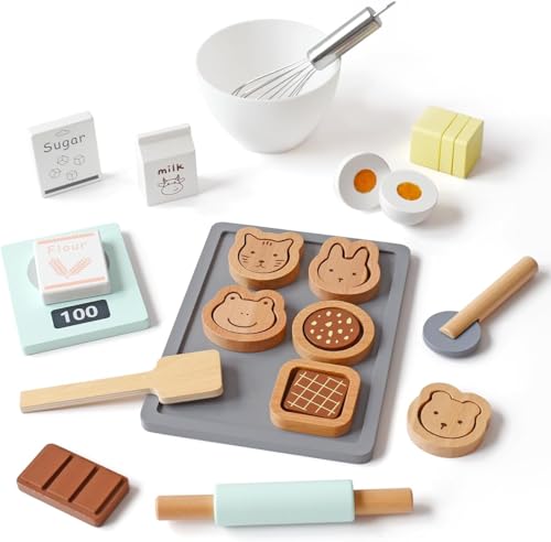 PairPear Spielküche Zubehör Holz Keks Set Backset Kinderküche Zubehör mit Lebensmittel Spielzeug Holzspielzeug Kekse Rollenspiel Kleinkinder Spielzeug Geschenk für Jungen und Mädchen ab 3 Jahren PairPear Spielküche Zubehör Holz Keks Set Backset Kinderküche Zubehör mit Lebensmittel Spielzeug Holzspielzeug Kekse Rollenspiel Kleinkinder Spielzeug Geschenk für Jungen und Mädchen ab 3 Jahren von PairPear