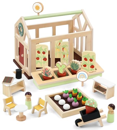 PairPear Puppenhaus Möbel Blumengarten Spielhaus Set, Holzspielzeug für Kleinkinder Puppenhaus Garten Spielzeug, Rollenspiel Lebensmittel Set für Mädchen und Jungen ab 3 Jahren Flower Garden Toy PairPear Puppenhaus Möbel Blumengarten Spielhaus Set, Holzspielzeug für Kleinkinder Puppenhaus Garten Spielzeug, Rollenspiel Lebensmittel Set für Mädchen und Jungen ab 3 Jahren Flower Garden Toy von PairPear
