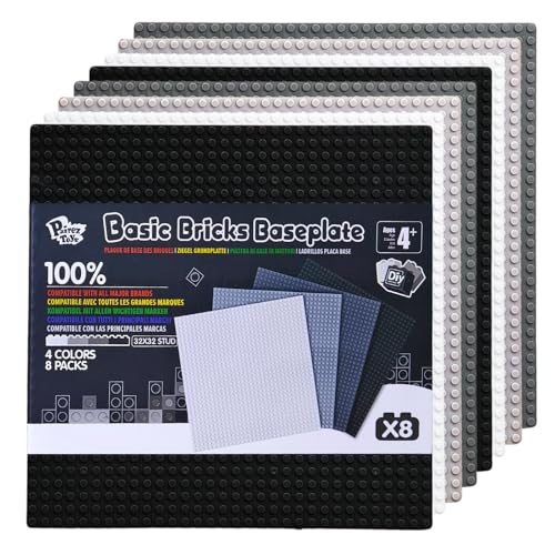 Pairez Toys Baustein-Grundplatten Multipack, 32x32 Noppen, 8er Pack in Schwarz, Dunkelgrau, Hellgrau & Weiß, Basis & Display für Baustein-Kreationen, 10x10 Zoll (25,5x25,5 cm) Pairez Toys Baustein-Grundplatten Multipack, 32x32 Noppen, 8er Pack in Schwarz, Dunkelgrau, Hellgrau & Weiß, Basis & Display für Baustein-Kreationen, 10x10 Zoll (25,5x25,5 cm) von Pairez Toys
