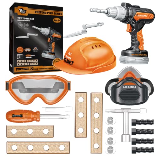 Pairez Toys Spielzeug Werkzeugsets für Kinder 3–5, elektrische Spielzeugbohrmaschine und Helm, Brille, Maske, Bauwerkzeuge, Spielset, Geburtstagsgeschenke für Jungen und Mädchen im Alter von 3 4 5 + Pairez Toys Spielzeug Werkzeugsets für Kinder 3–5, elektrische Spielzeugbohrmaschine und Helm, Brille, Maske, Bauwerkzeuge, Spielset, Geburtstagsgeschenke für Jungen und Mädchen im Alter von 3 4 5 + von Pairez Toys