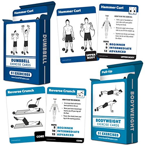 Palace Learning: 2 Stück – Fitnesskarten – über 100 Übungen (Bodyweight & Hantel) von Palace Learning