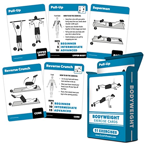 QUICKFIT Bodyweight Übungskarten – Fitness Spielkarten mit über 50 Körpergewicht-Workouts QUICKFIT Bodyweight Übungskarten – Fitness Spielkarten mit über 50 Körpergewicht-Workouts von Palace Learning