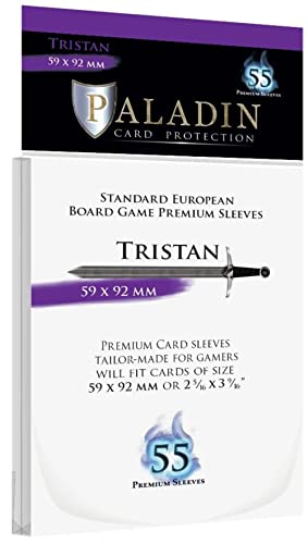 Paladin Premium Tristan Standard European Clear Gloss Sleeves, 59mm X 92mm von Paladin