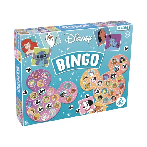 Paladone Disney Bingo – 6 Karten – 50 Verschiedene Charaktere – Indoor-Bingo rund um die Uhr von Paladone