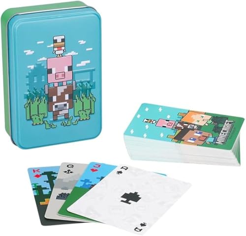 Minecraft Paladone Offiziell lizenzierte Tierspielkarten Dose, Standard Kartenspiel Deck für Jungen und Mädchen, Gamer Geschenkset und Merchandise Minecraft Paladone Offiziell lizenzierte Tierspielkarten Dose, Standard Kartenspiel Deck für Jungen und Mädchen, Gamer Geschenkset und Merchandise von Paladone