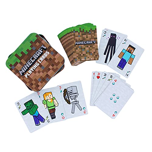 Paladone Minecraft-Spielkarten - Standard-Kartenspiel in Collector Travel Tin von Paladone