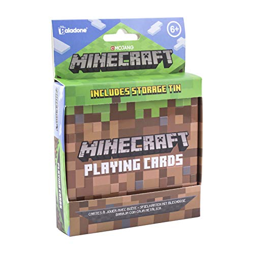 Paladone Minecraft-Spielkarten - Standard-Kartenspiel in Collector Travel Tin von Paladone