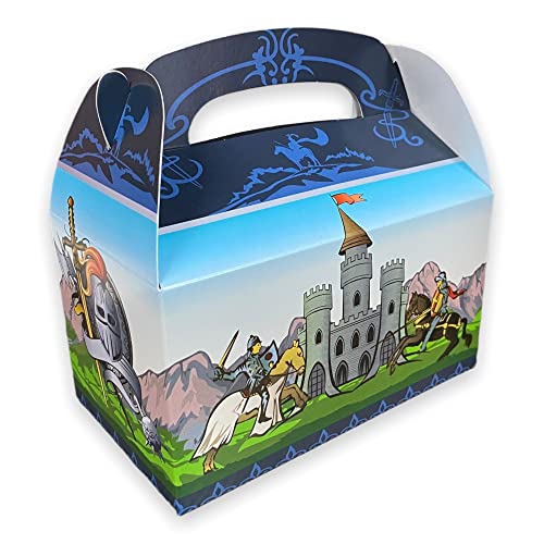 Palandi Ritter Mittelalter Geschenkboxen aus Pappe für Mitgebsel Give-Aways auf dem Kindergeburtstag Mottoparty 6 Stück von Palandi